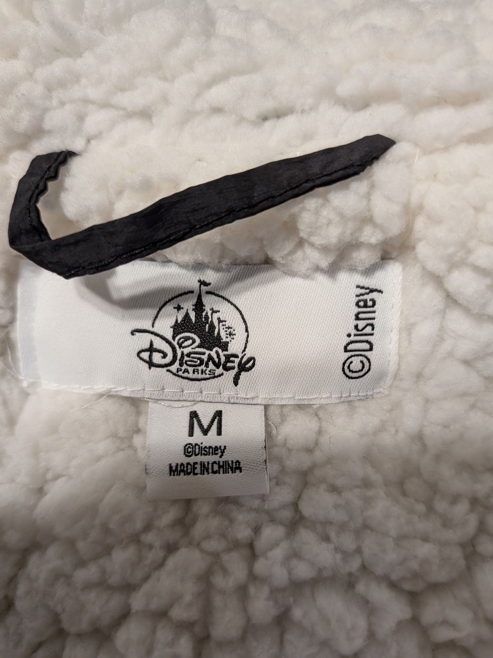 Disney Mickey Mouse Quilted Puffer Jacket Hooded Sherpa Black - Picture 8 of 11